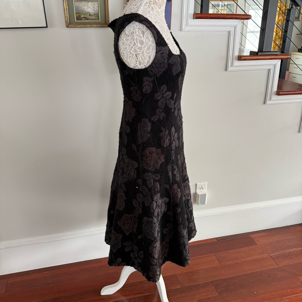 CHARLES CHANG-LIMA Wool & Silk Floral Dress Sz 4 - Picture 3 of 6